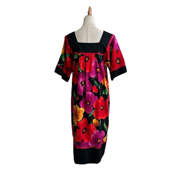 Krist Gudnason California Vintage Floral Kaftan House Dress 1970 Mumu Size Small - Picture 4 of 8